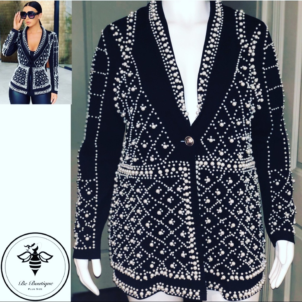 Plus Size Pearl Blazer